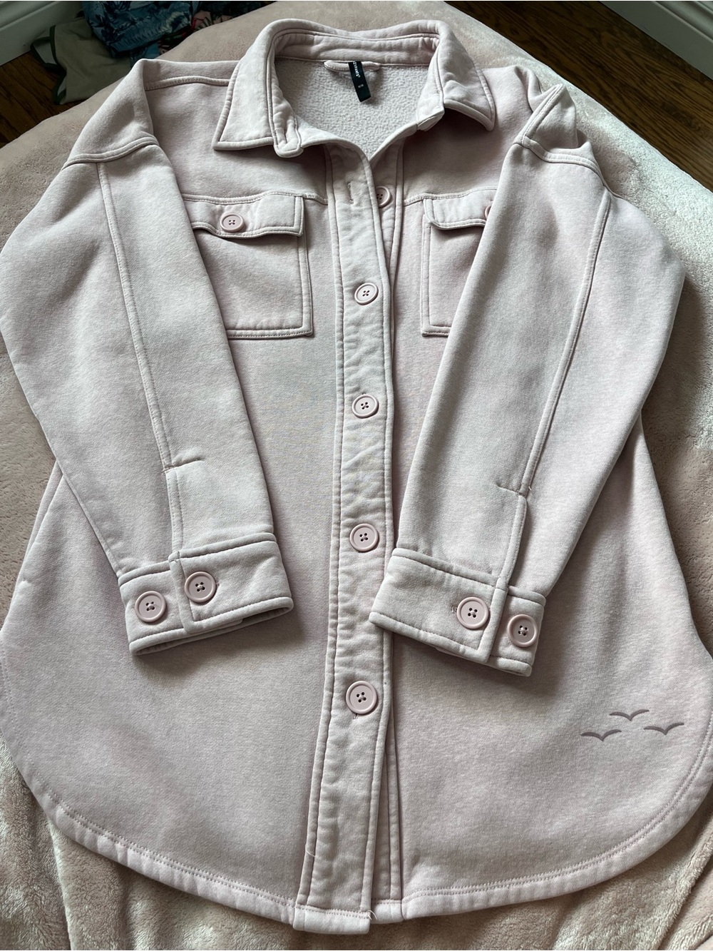 Lazypants Soft Blush Button-Front Women's Shacket